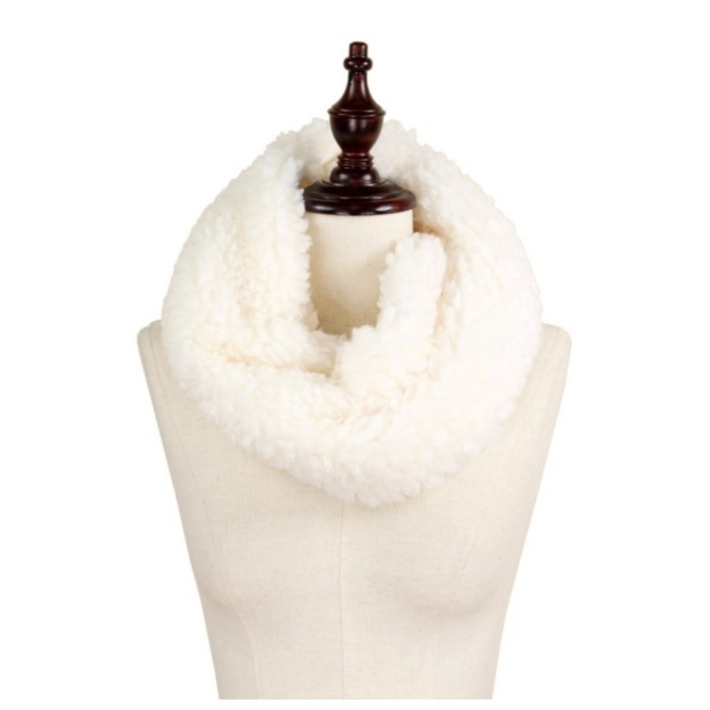 *Fuzzy Soft Neck Scarf.  White